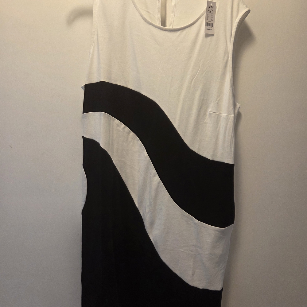 New York & Company Classic White And Black Dress